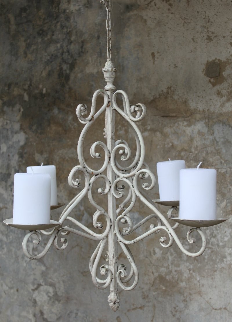 Kronleuchter Hängeleuchter für Kerzen shabby Haus / Garten Shabby