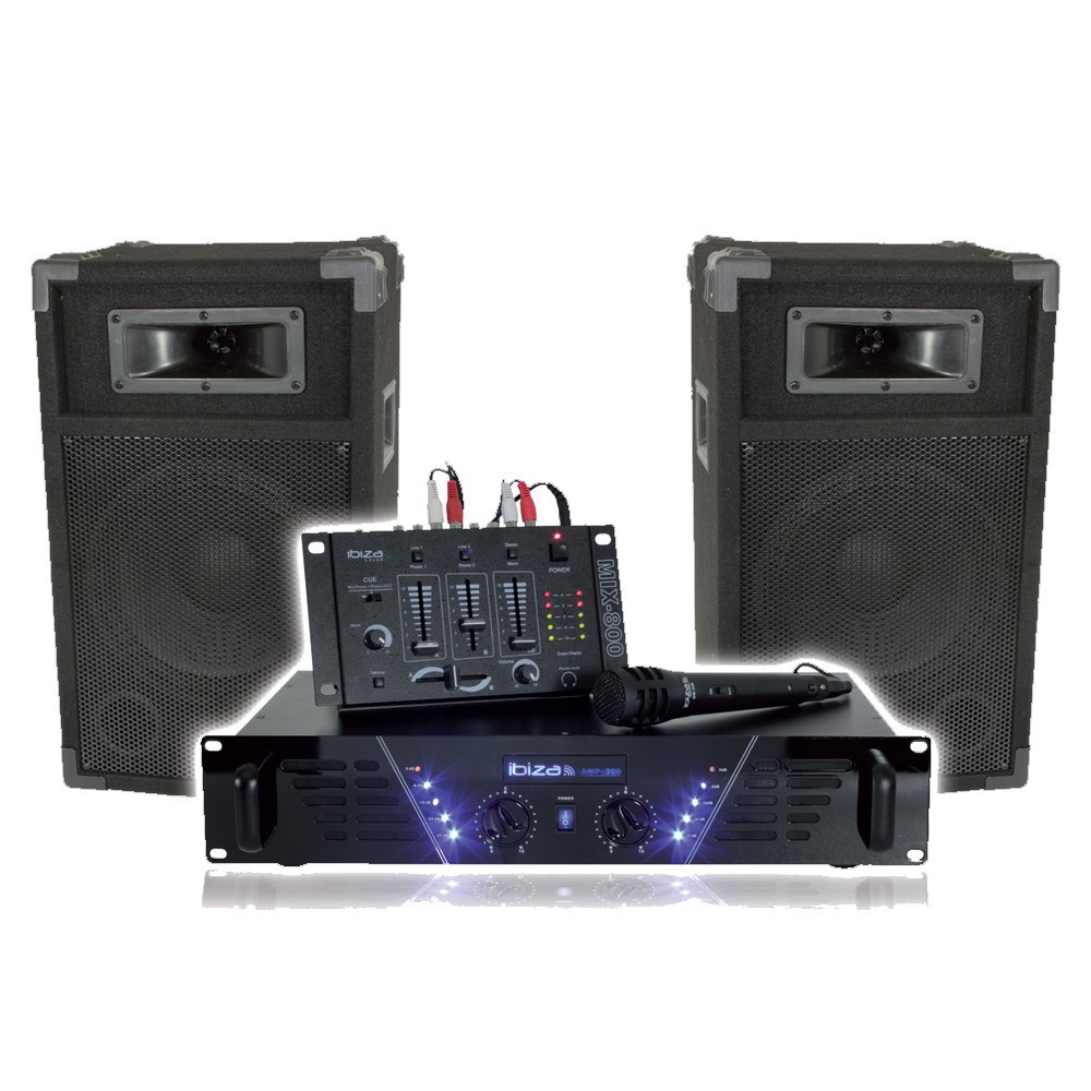 Party Musikanlage Soundanlage Dj Set Mikro 2x240 Watt Mixer Verstärker
