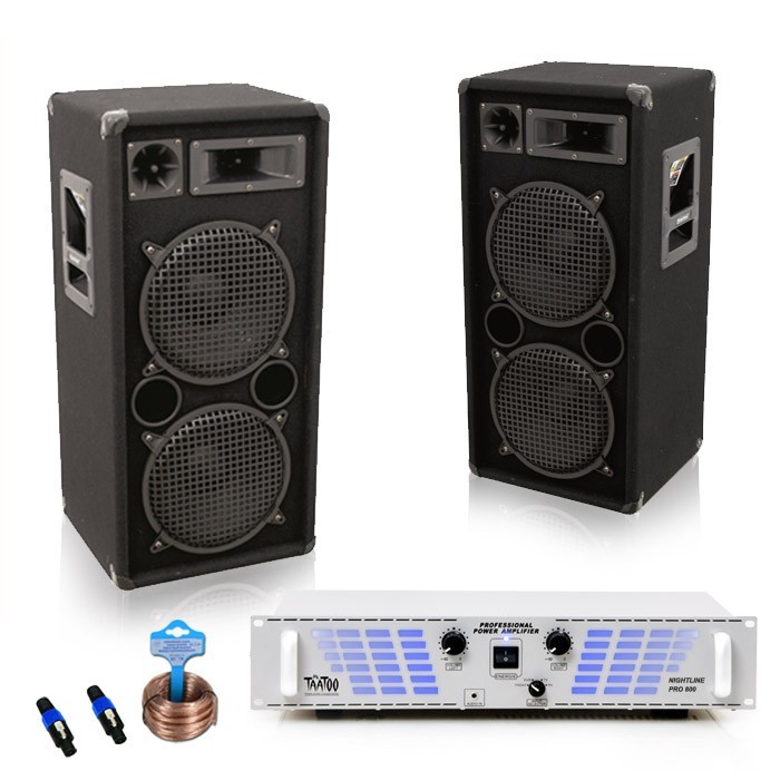 PA Musikanlage 800W Verstärker Boxen Lautsprecher Beschallungssystem elektronik djequipment
